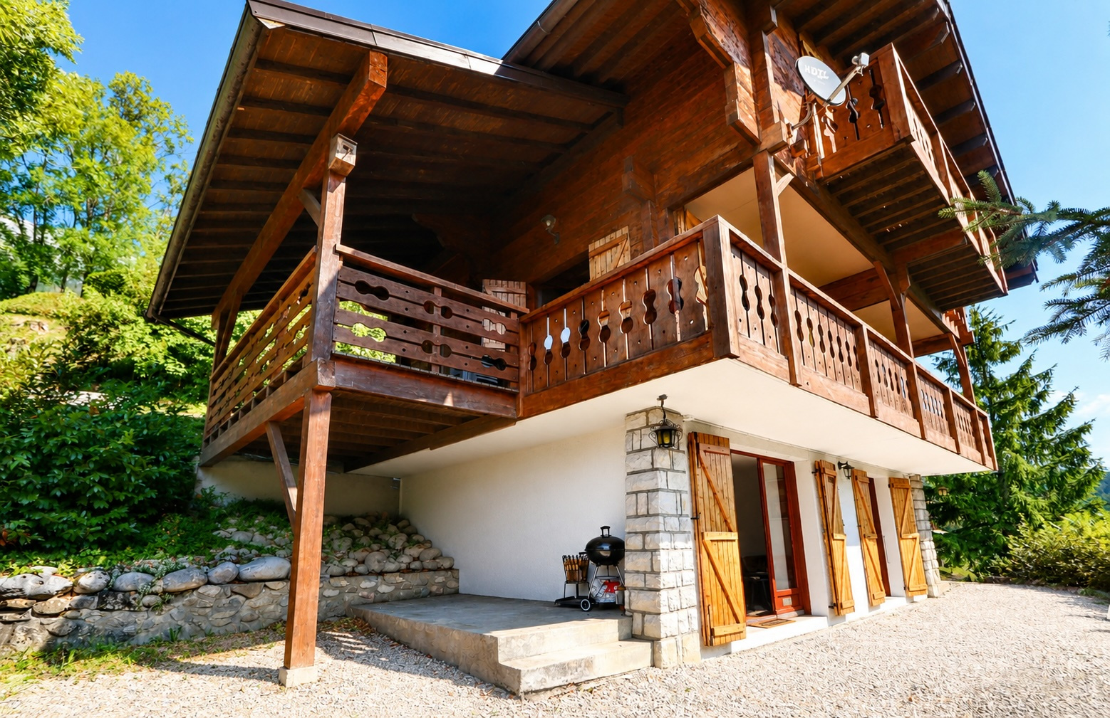 Chalet 8 pièces, vue carte postale sur les Aravis
